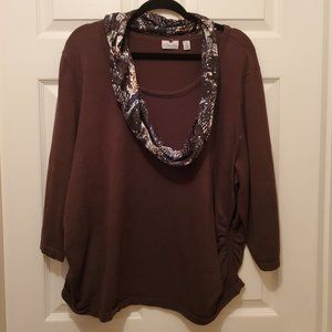 Kim Rogers Heavyweight winter/fall top with scarf